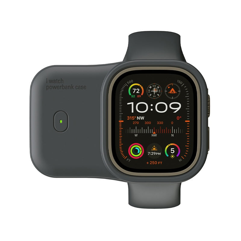 Compact 41g portable Apple Watch charging case shown in hand demonstrating lightweight travel size
