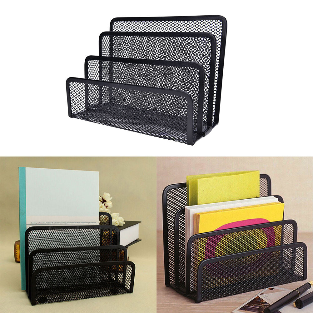 Metal mesh desk organizer and book shelf for home office and study room storage – House of Velva