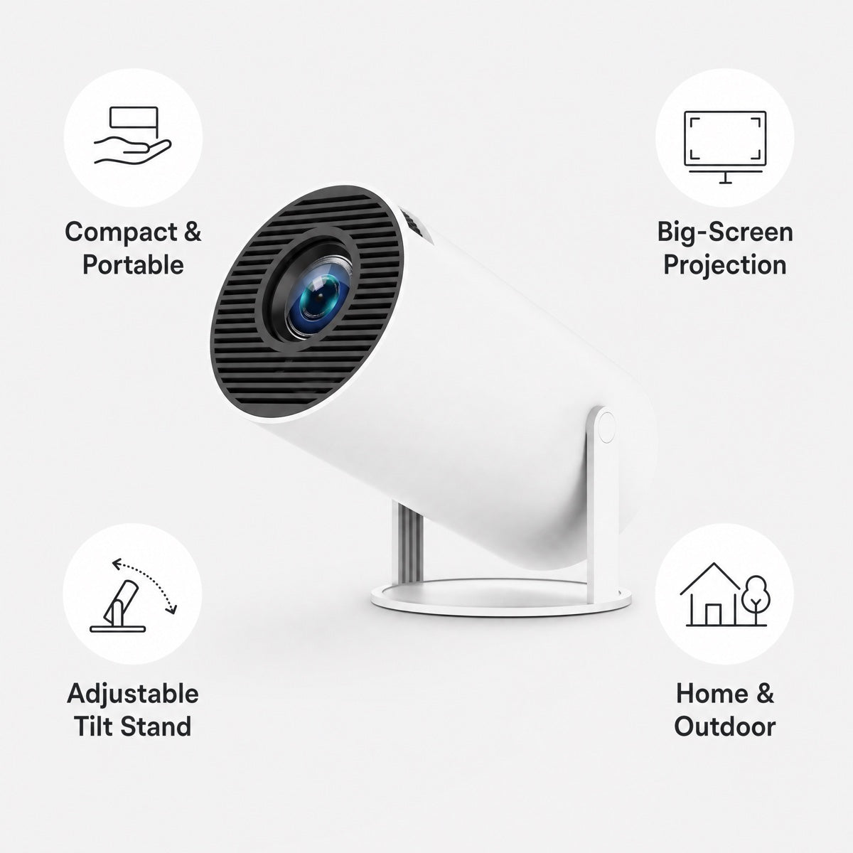 Portable 4K Projector for Movies, Gaming & Presentations