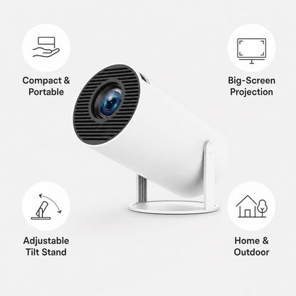 Portable 4K Projector for Movies, Gaming & Presentations