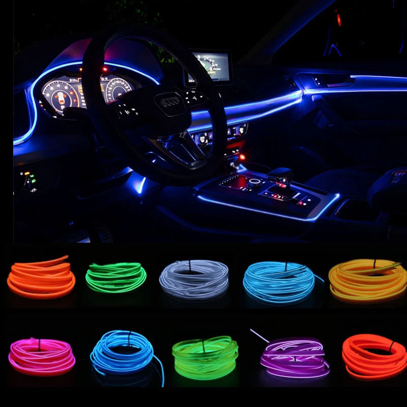 LED car interior ambient light strip flexible EL wire for dashboard and trim lighting – House of Velva
